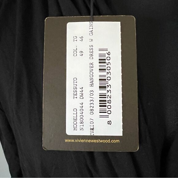 NWT vintage Vivienne Westwood Anglomania black asymmetrical hooded dress sz 46 - Picture 16 of 16